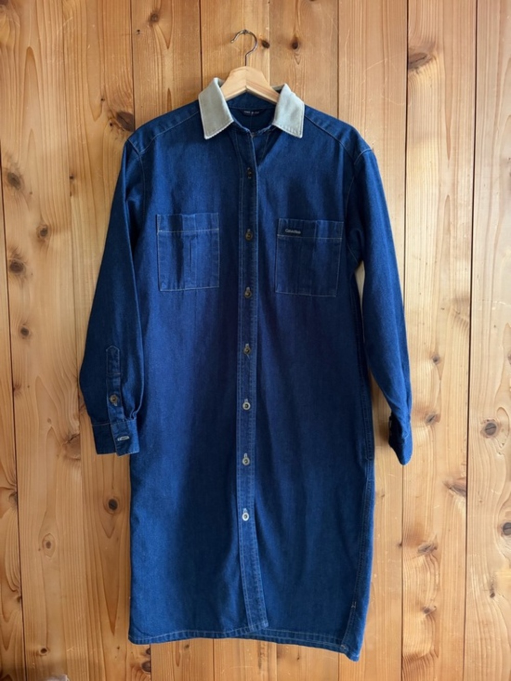 Calvin Klein RARE Vintage 90s Denim Jean Dress Coat